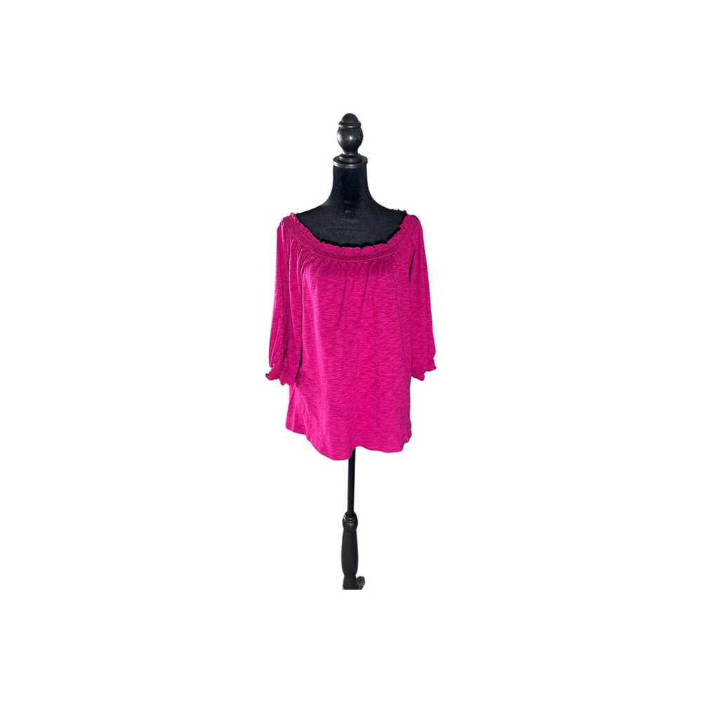 Women's Knox Rose Fuchsia Long Sleeve Off-Shoulder Tee M - Picture 4 of 8